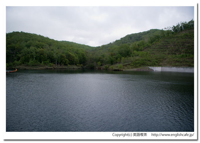 落合ダムのダム湖を、視線を移して（北海道赤井川村）